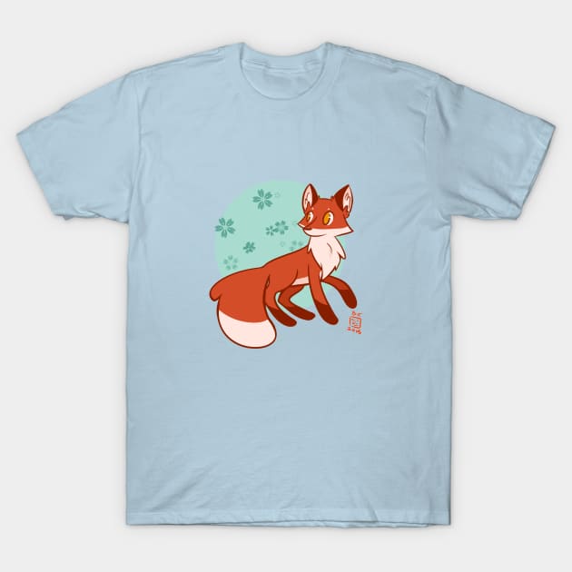 Mint Fox T-Shirt by LeafBunnyStudios